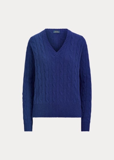 Polo Ralph Lauren Cable-Knit Cashmere Striktrøje Dame Danmark (LOMRK6794)